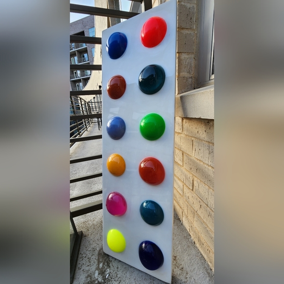 SOLD - Resin Art Bright Bold Energetic 1 of A Kind Artwork - Picture 3 of 16